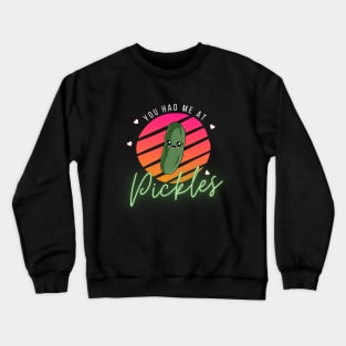 You Had Me At Pickles Kawaii Pickle Sunset Crewneck Sweatshirt